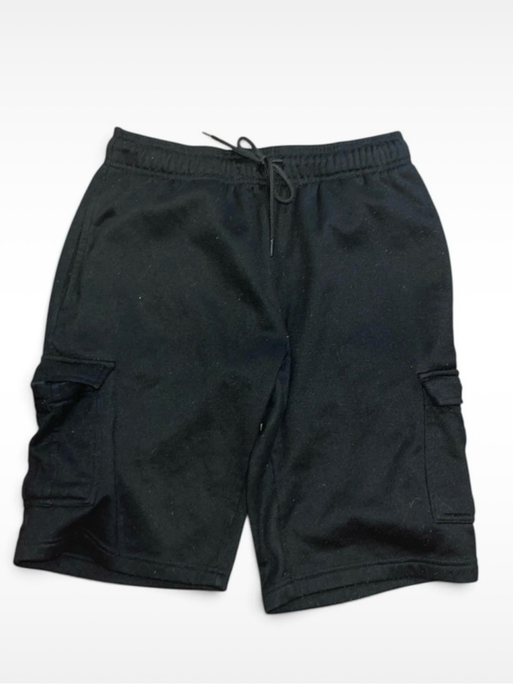 mecca Black Cargo Knit Shorts with Drawstring
